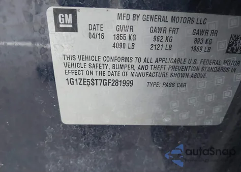 2016 Chevrolet Malibu 1Lt z USA, uszkodzony, nr VIN 1G1ZE5ST7GF281999